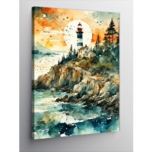 Kanvas Tablo Deniz Feneri Ve Kayalıklar