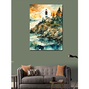 Kanvas Tablo Deniz Feneri Ve Kayalıklar