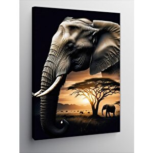 Kanvas Tablo Fil Ve Afrika Teması