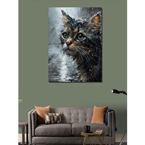 Kanvas Tablo Yağmur Ve Kedi 100x140 cm
