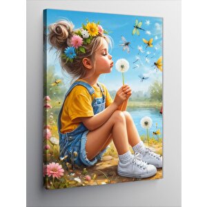 Kanvas Tablo Ufak Çocuk Ve Şeytan Tüyü 70x100 cm