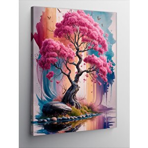 Kanvas Tablo Pembe Ağaç 70x100 cm