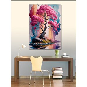 Kanvas Tablo Pembe Ağaç