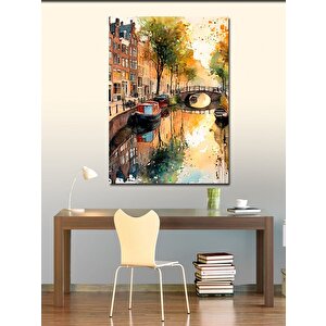 Kanvas Tablo Amsterdam Evleri 100x140 cm