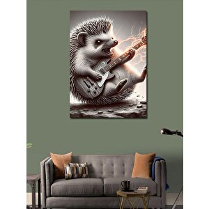 Kanvas Tablo Gitar Çalan Kirpi
