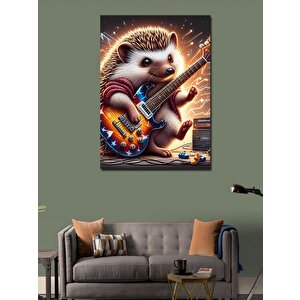 Kanvas Tablo Gitar Çalan Kirpi