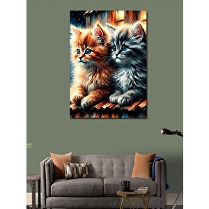 Kanvas Tablo Sevimli Kediler 100x140 cm