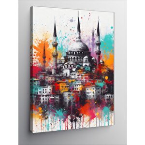Kanvas Tablo Cami Ve Evler