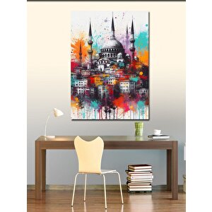 Kanvas Tablo Cami Ve Evler