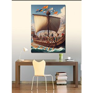 Kanvas Tablo Retro Gemi 70x100 cm