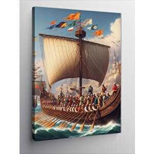 Kanvas Tablo Retro Gemi 100x140 cm