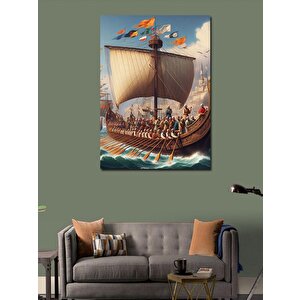 Kanvas Tablo Retro Gemi 100x140 cm