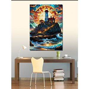 Kanvas Tablo Deniz Feneri Ve  Deniz 70x100 cm