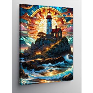 Kanvas Tablo Deniz Feneri Ve  Deniz 100x140 cm