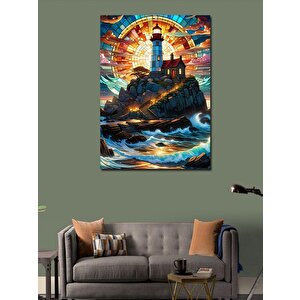 Kanvas Tablo Deniz Feneri Ve  Deniz 100x140 cm