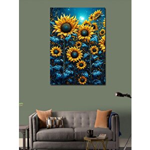 Kanvas Tablo Gece Ve Ayçiçekleri 70x100 cm