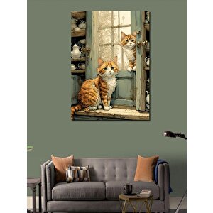 Kanvas Tablo Sarı Kediler 70x100 cm