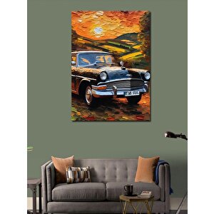 Kanvas Tablo Retro Klasik Siyah Araba 100x140 cm