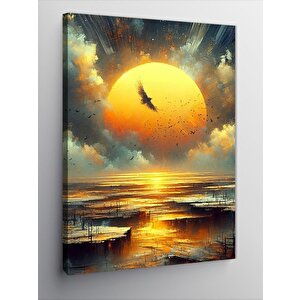 Kanvas Tablo Gün Batımı Ve Deniz 100x140 cm
