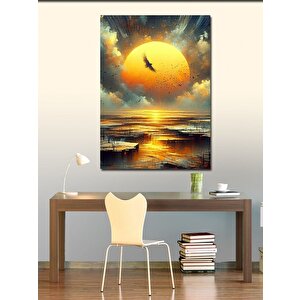 Kanvas Tablo Gün Batımı Ve Deniz 100x140 cm