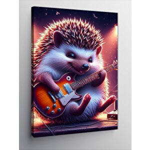 Kanvas Tablo Gitar Çalan Kirpi