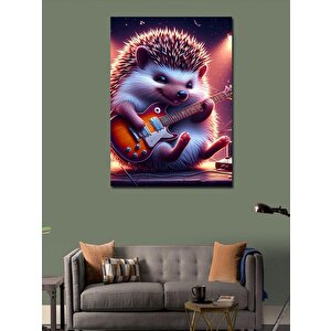 Kanvas Tablo Gitar Çalan Kirpi