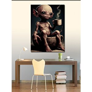 Kanvas Tablo Kahve İçen Sevimli Canavar 70x100 cm