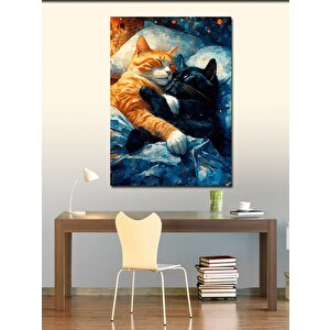 Kanvas Tablo Sevimli Kediler 100x140 cm