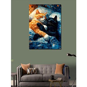 Kanvas Tablo Sevimli Kediler 100x140 cm