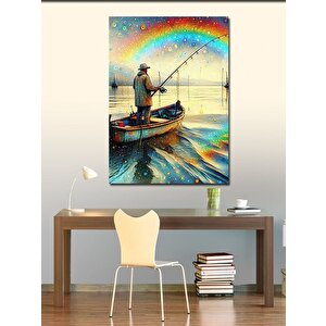 Kanvas Tablo Balıkçı Ahşap Tekne 70x100 cm