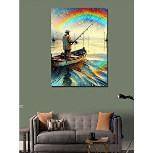 Kanvas Tablo Balıkçı Ahşap Tekne 70x100 cm