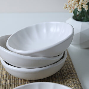 Mat Beyaz Sirius Çerezlik / Sosluk 12 Cm 6 Adet 022