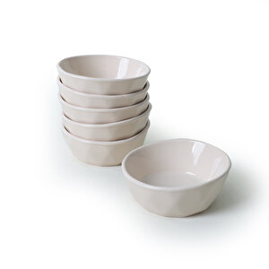 Krem Kristal Çerezlik / Sosluk 12 Cm 6 Adet 030