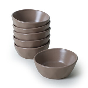 Mat Toprak Taupe Kristal Çerezlik / Sosluk 12 Cm 6 Adet 977