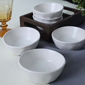 Mat Beyaz Kristal Çerezlik / Sosluk 12 Cm 6 Adet 022