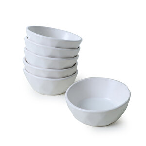 Keramika Mat Beyaz Kristal Çerezlik / Sosluk 12 Cm 6 Adet 022