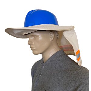 Baret Güneşliği - Baş Güneş Koruma - Krem Renk Yeni