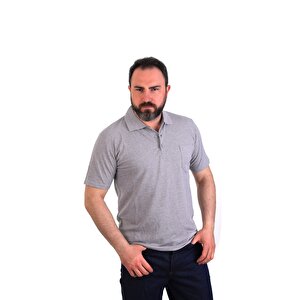 Polo Yaka Kısa Kol Pike Lakost - Gri - Cepli M