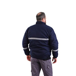 7-7 Gabardin İçi Polarlı Mont - Lacivert