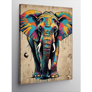 Kanvas Tablo Renkli Fil 100x140 cm