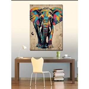 Kanvas Tablo Renkli Fil 100x140 cm