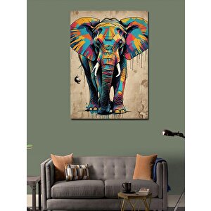 Kanvas Tablo Renkli Fil 100x140 cm