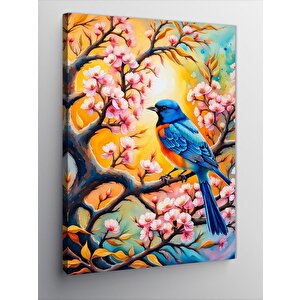 Kanvas Tablo Daldaki Mavi Kuş 70x100 cm