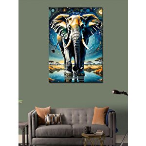 Kanvas Tablo Mavi Gökyüzü Ve Fil 100x140 cm