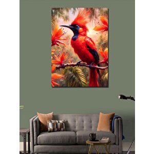 Kanvas Tablo Daldaki Kırmızı Kuş 100x140 cm