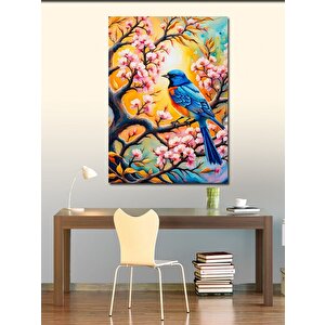 Kanvas Tablo Daldaki Mavi Kuş 100x140 cm