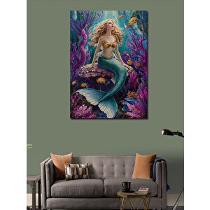 Kanvas Tablo Pembe Mercanlar Ve Deniz Kızı 70x100 cm