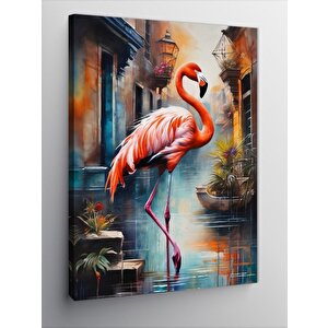 Kanvas Tablo Pembe Flamingo 100x140 cm