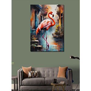Kanvas Tablo Pembe Flamingo 100x140 cm