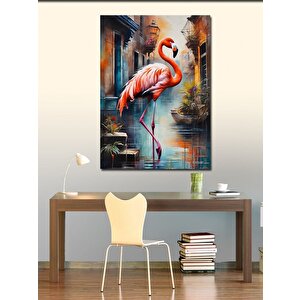 Kanvas Tablo Pembe Flamingo